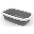Лоток Petmax Cat Toilet Pop Up Square відкритий прямокутний для котячого туалету, біло-сірий, 58,5х38,5х16 см