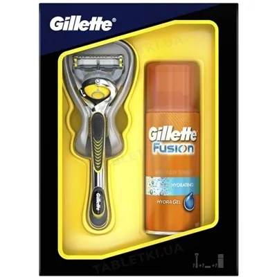 Набір Бритва Gillette Fusion 5 ProShield + 1 Касета + Гель Для гоління Fusion Зволожуючий, 75 мл