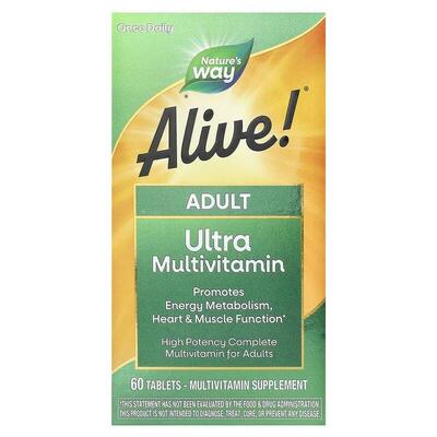 Мультивитамины Nature's Way Alive! Ultra Potency для взрослых, 60 таблеток