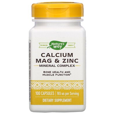 Кальций, Магний, Цинк Nature`s Way Calcium Magnesium & Zinc, 100 капсул