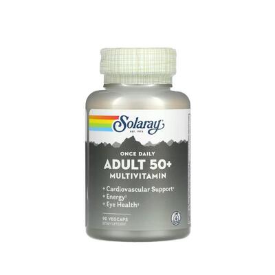 Мультивитамины для взрослых 50+ Solaray Once Daily Adult 50+, 90 веганских капсул