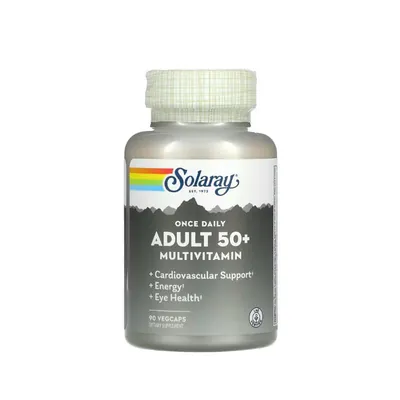 Мультивітаміни для дорослих 50+ Solaray Once Daily Adult 50+, 90 веганських капсул
