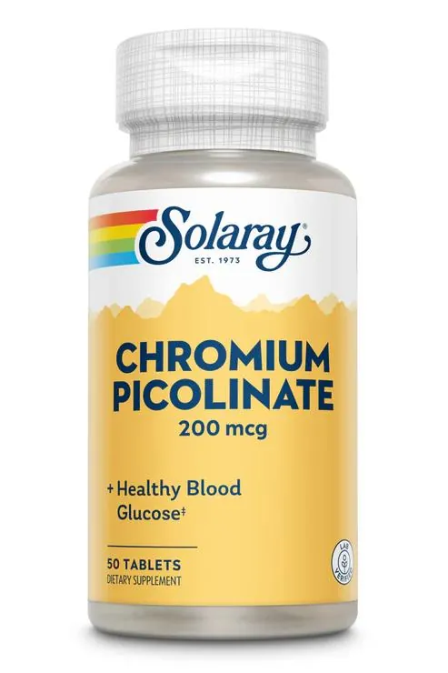 Хром піколінат Solaray Chromium Picolinate 200 мкг, 50 таблеток