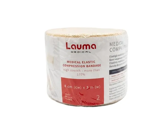 Бинт еластичний Lauma модель 2 Latex Free високої розтяжності 3 м х 8 см