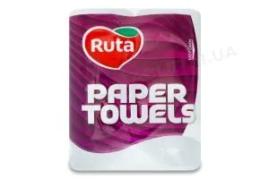 Паперові рушники Ruta Universal 62 відривів, 2 шари, білі в рулонах, 2 штуки