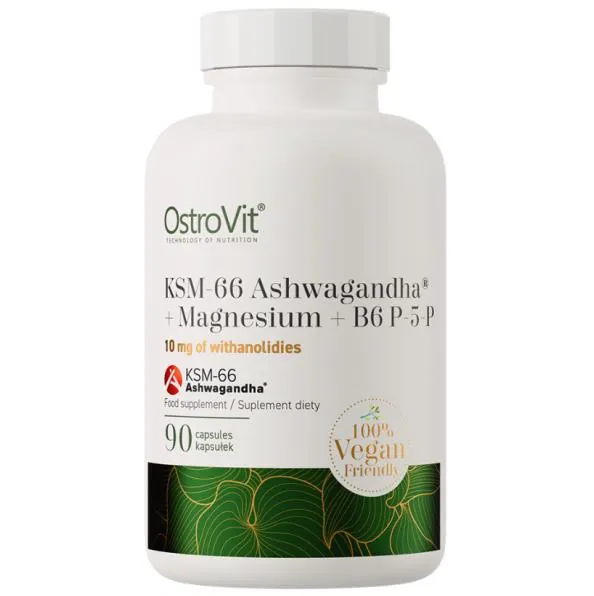 Комплекс Ostrovit KSM-66 Ashwagandha + Magnesium + B6 P-5-P капсули №90