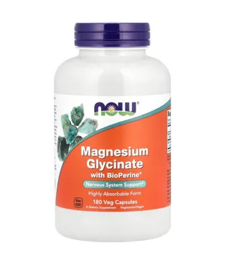 Магнію гліцинат NOW Magnesium Glycinate with BioPerine, 180 капсул