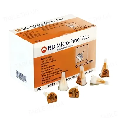 Голки для шприц-ручки BD Micro-Fine Plus 31G (0.25 x 6 мм), 1 штука