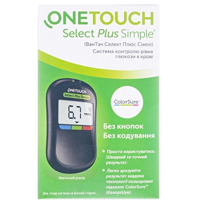 Глюкометр One Touch Select Plus Simple : інструкція + ціна в аптеках ...