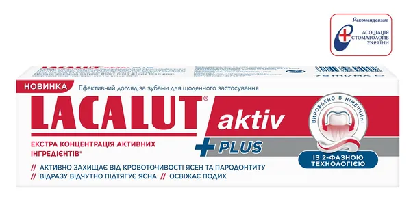 Зубна паста Lacalut Aktiv Plus, 75 мл