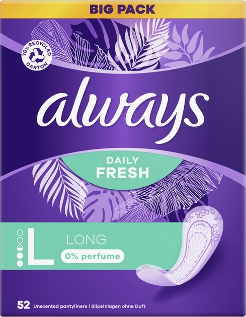 Прокладки щоденні Always Daily Fresh Long без запаху, 52 штук