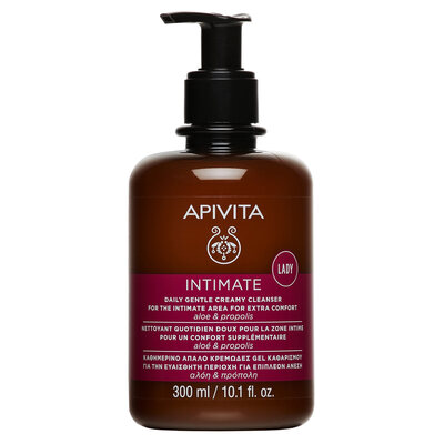 Крем-гель для интимной гигиены Apivita Intimate Дополнительный комфорт нежный очищающий, 300 мл