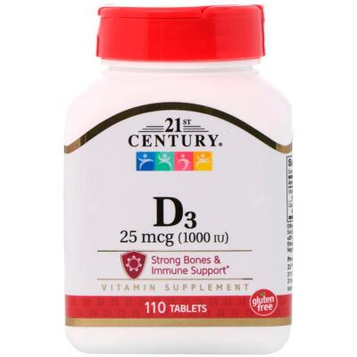 Вітамін Д3 21st Century Vitamin D3 1000 МО, 110 таблеток