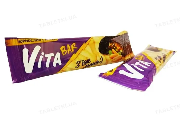 Батончик Vita Bar з чорносливом та арахісом, 40 г
