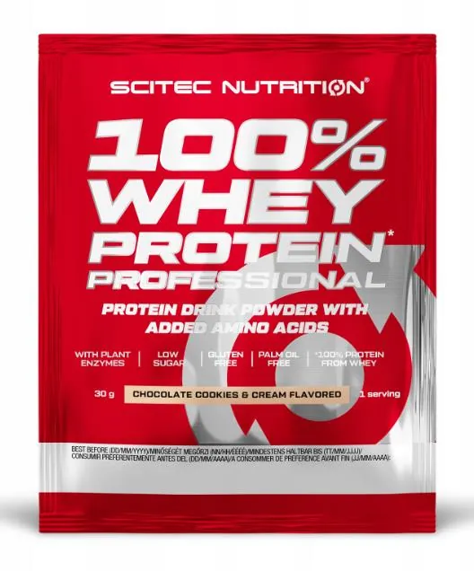 Протеїн сироватковий змішаний Scitec Nutrition 100% Whey Protein Professional шоколадне печиво та крем, 30 г