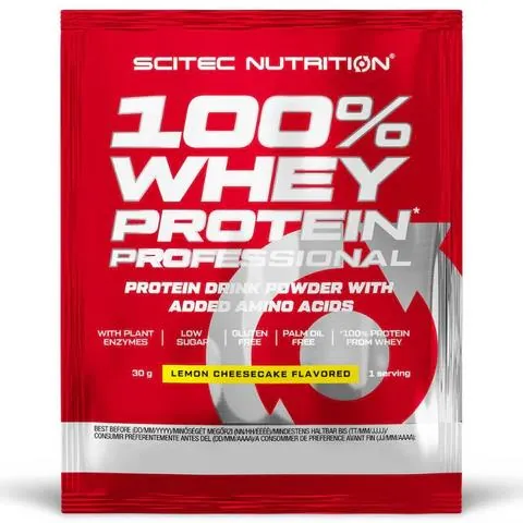 Протеїн сироватковий змішаний Scitec Nutrition 100% Whey Protein Professional лимонний чізкейк, 30 г