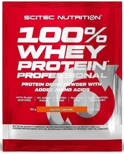 Протеїн сироватковий змішаний Scitec Nutrition 100% Whey Protein Professional солона карамель, 30 г