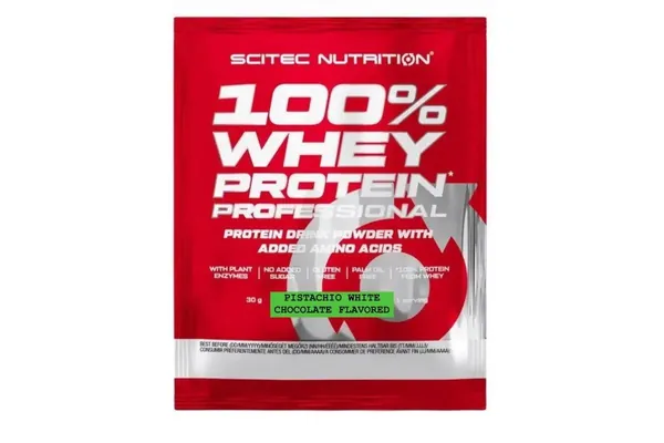 Протеїн сироватковий змішаний Scitec Nutrition 100% Whey Protein Professional фісташка - білий шоколад, 30 г
