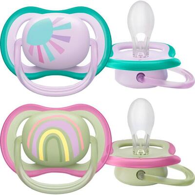 Пустышка силиконовая Philips Avent Ultra Air SCF085/59 ортодонтическая, 0-6 месяцев, 2 шт
