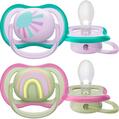 Пустышка силиконовая Philips Avent Ultra Air SCF085/59 ортодонтическая, 0-6 месяцев, 2 шт
