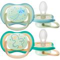 Пустышка силиконовая Philips Avent Ultra Air Nighttime SCF376/18, 0-6 месяцев, 2 шт