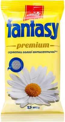 Серветки вологі Fantasy Premium антисептичні, 15 штук