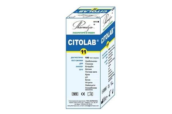 Тест-полоски Citolab 11 для анализа мочи, 100 штук
