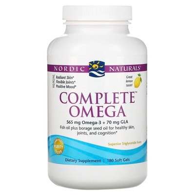 Омега-3 Nordic Naturals Complete Omega 565 мг, лимон, 180 капсул