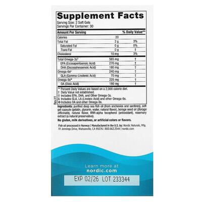 Омега-3 Nordic Naturals Complete Omega 565 мг, лимон, 60 капсул