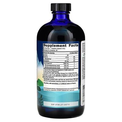 Рыбий жир из печени трески Nordic Naturals Arctic Cod Liver Oil вкус апельсина, 473 мл