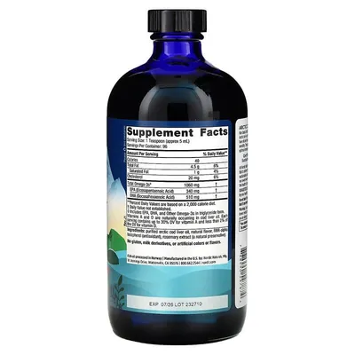 Риб'ячий жир з печінки тріски Nordic Naturals Arctic Cod Liver Oil смак апельсину, 473 мл