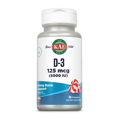 Вітамін Д3 KAL Vitamin D3 5000 МО (125 мкг), 60  жувальних таблеток