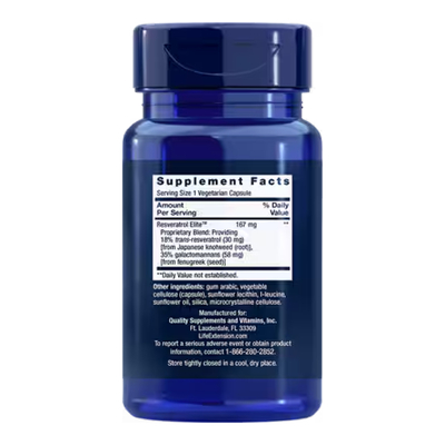 Ресвератрол Life Extension Resveratrol 100 мг, 30 вегетарианских капсул
