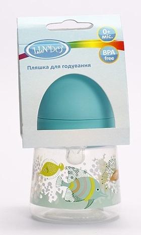 Бутылочка для кормления Lindo LI 158 с широким горлышком и силиконовой соской, 125 мл