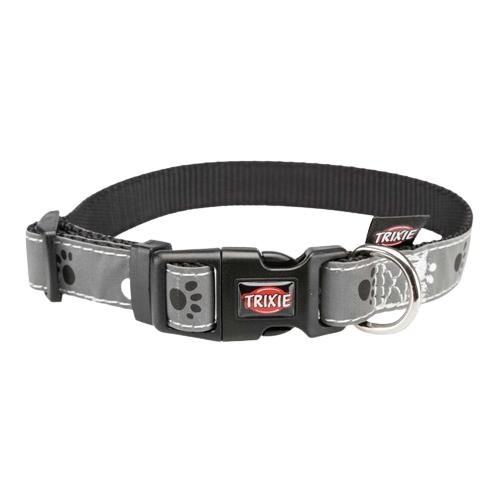 Ошейник для собак Trixie 12224 Silver Reflect серый с лапами светоотражающий L-XL, 40-65 см/25 мм