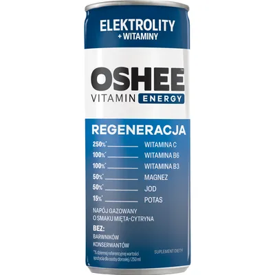 Напій ізотонічний газований Oshee Vitamin Energy Recovery Електроліти + вітаміни, м'ята та лимон, 250 мл