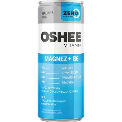 Напій газований Oshee Vitamin Магній + В6, без цукру, екзотичні фрукти, 250 мл