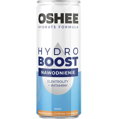 Напій ізотонічний газований Oshee Hydroboost  Електроліти + вітаміни, лимон та маракуйя, 250 мл