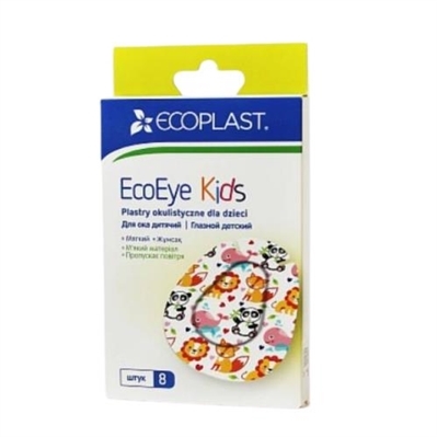 Набор пластырей медицинских Ecoplast EcoEye Kids детских для глаз, 8 штук