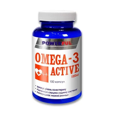 Омега-3 Актив POWERFUL Omega-3 Active капсули по 1000 мг №100