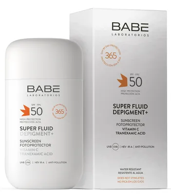 Сонцезахисний супер флюїд Babe Laboratorios Depigment+ SPF50 депігмент з транексамовою кислотою і вітаміном С, 50 мл