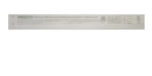 Катетер урологічний Ultramed тип Фолея 14 Fr, 2-ходовий, 1 штука