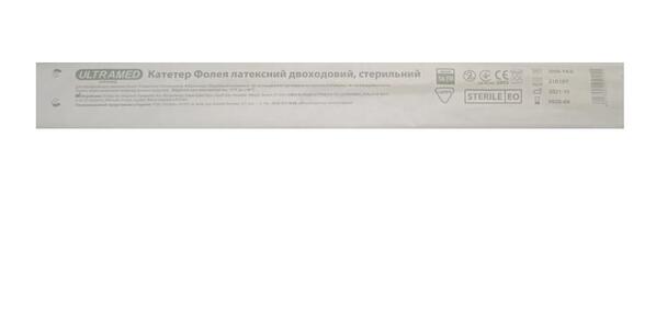 Катетер урологический Ultramed тип Фолея 14 Fr, 2-ходовой, 1 штука