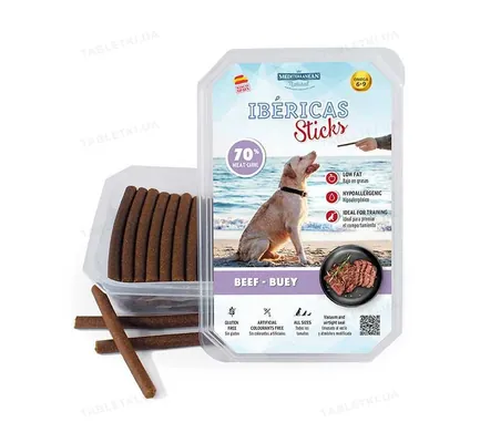 Ласощі для собак Mediterranean Natural IBERICAS Sticks Beef палички з яловичиною, 6 штук 350 г