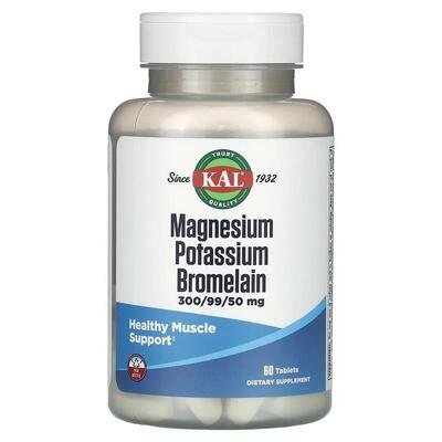 Магний Калий Бромелаин KAL Magnesium Potassium Bromelain, 60 таблеток