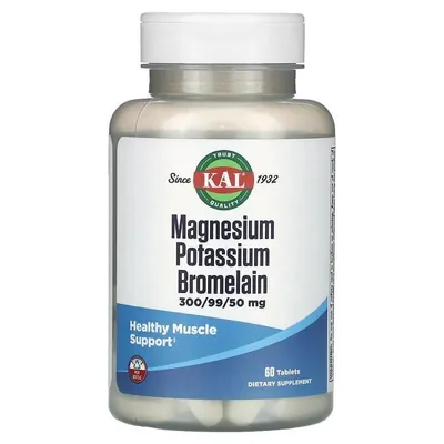 Магній Калій Бромелаїн KAL Magnesium Potassium Bromelain, 60 таблеток