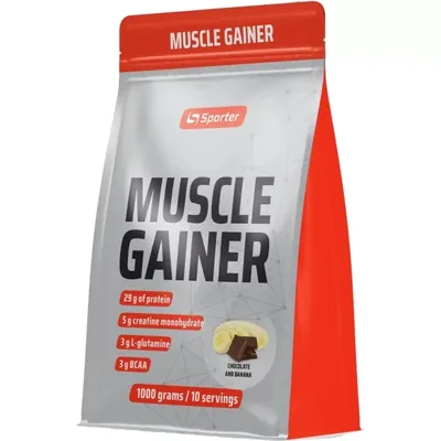 Гейнер Sporter Muscle Gainer шоколад-банан, 1 кг
