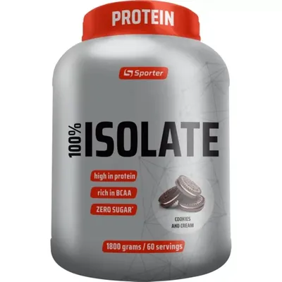 Протеїн сироватковий ізолят Sporter 100% Isolate печиво та крем, 1,8 кг