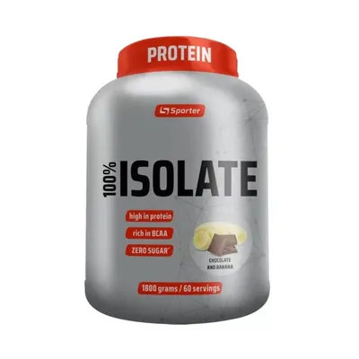 Протеїн сироватковий ізолят Sporter 100% Isolate шоколад и банан, 1,8 кг