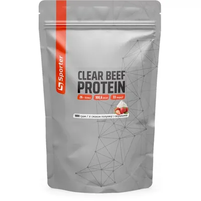 Протеїн яловичий гідролізат Sporter Clear Beef Protein полуниця з вершками, 1 кг